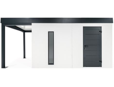 GARDEON® Zahradní domek s dveřmi Hörmann, světlíkem a přístřeškem